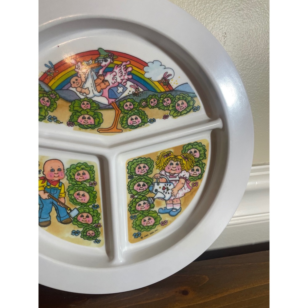 Vintage 1983 Cabbage Patch Kids Divided Melamine Plate Toddler - Picture 3 of 9